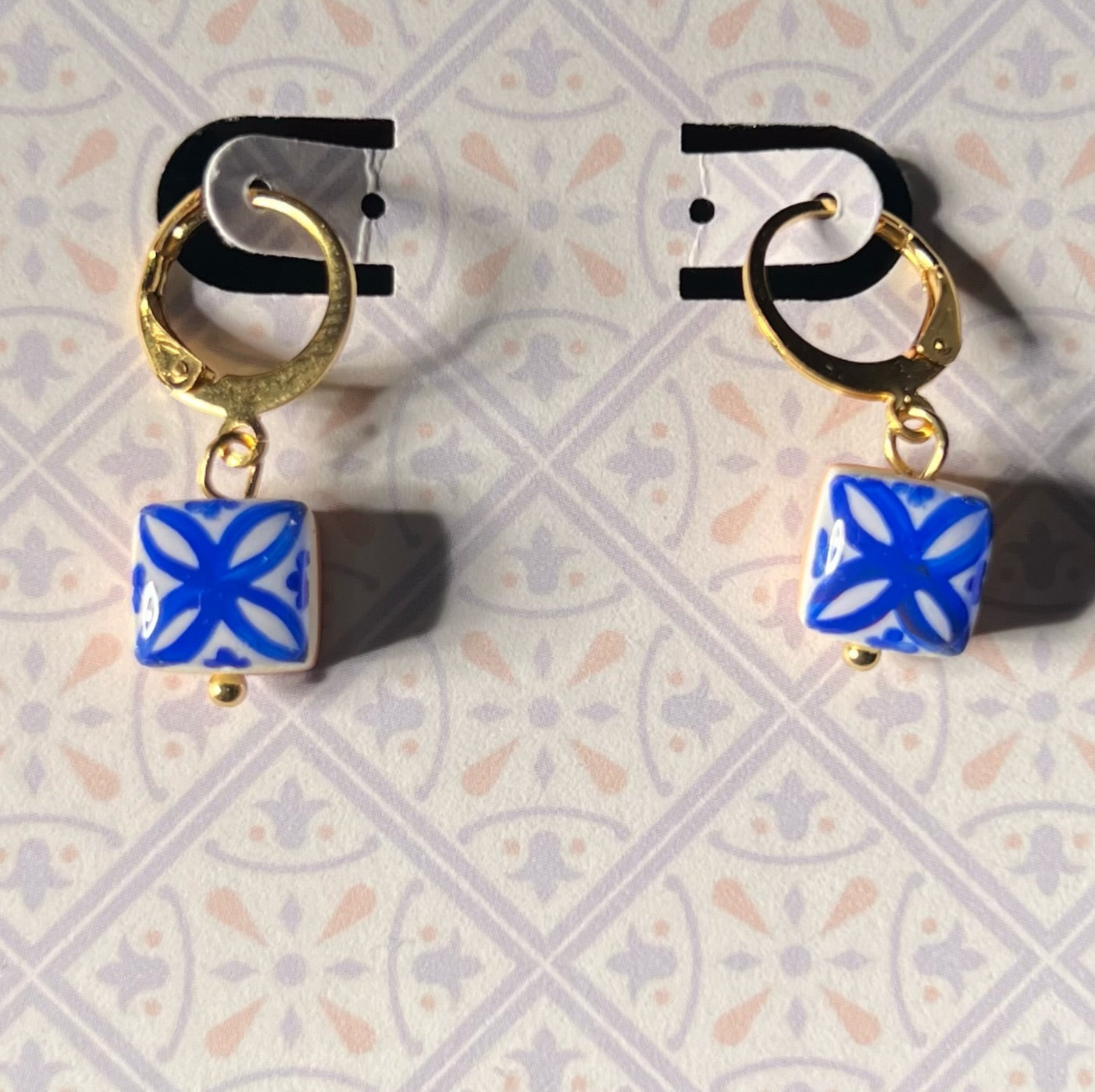 Cerchietto Color Oro con Micro Maiolica Blu