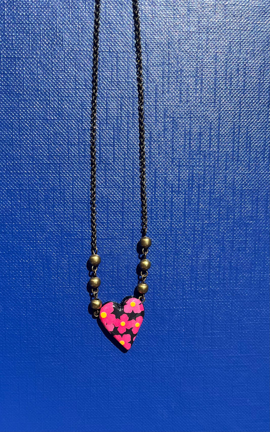 Collana Fiori Rosa/Nero